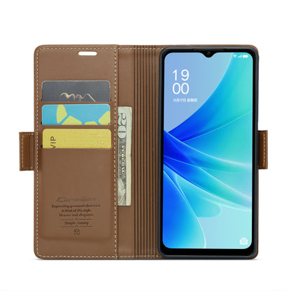 OPPO A77 4G Leather Wallet Case - RFID Blocking, Stand Function, Card Slots