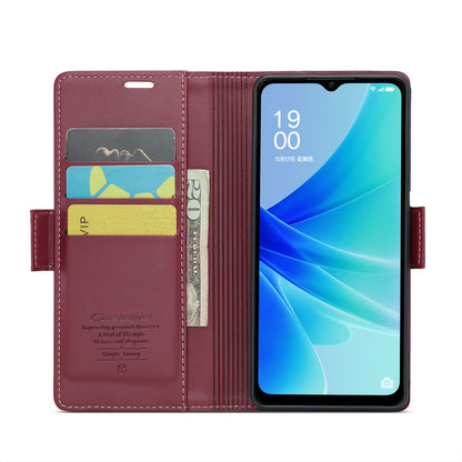 OPPO A77 4G Leather Wallet Case - RFID Blocking, Stand Function, Card Slots