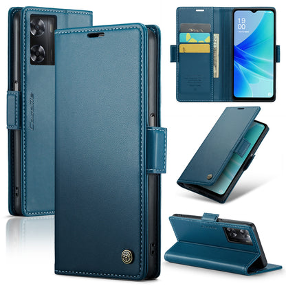 OPPO A77 4G Leather Wallet Case - RFID Blocking, Stand Function, Card Slots