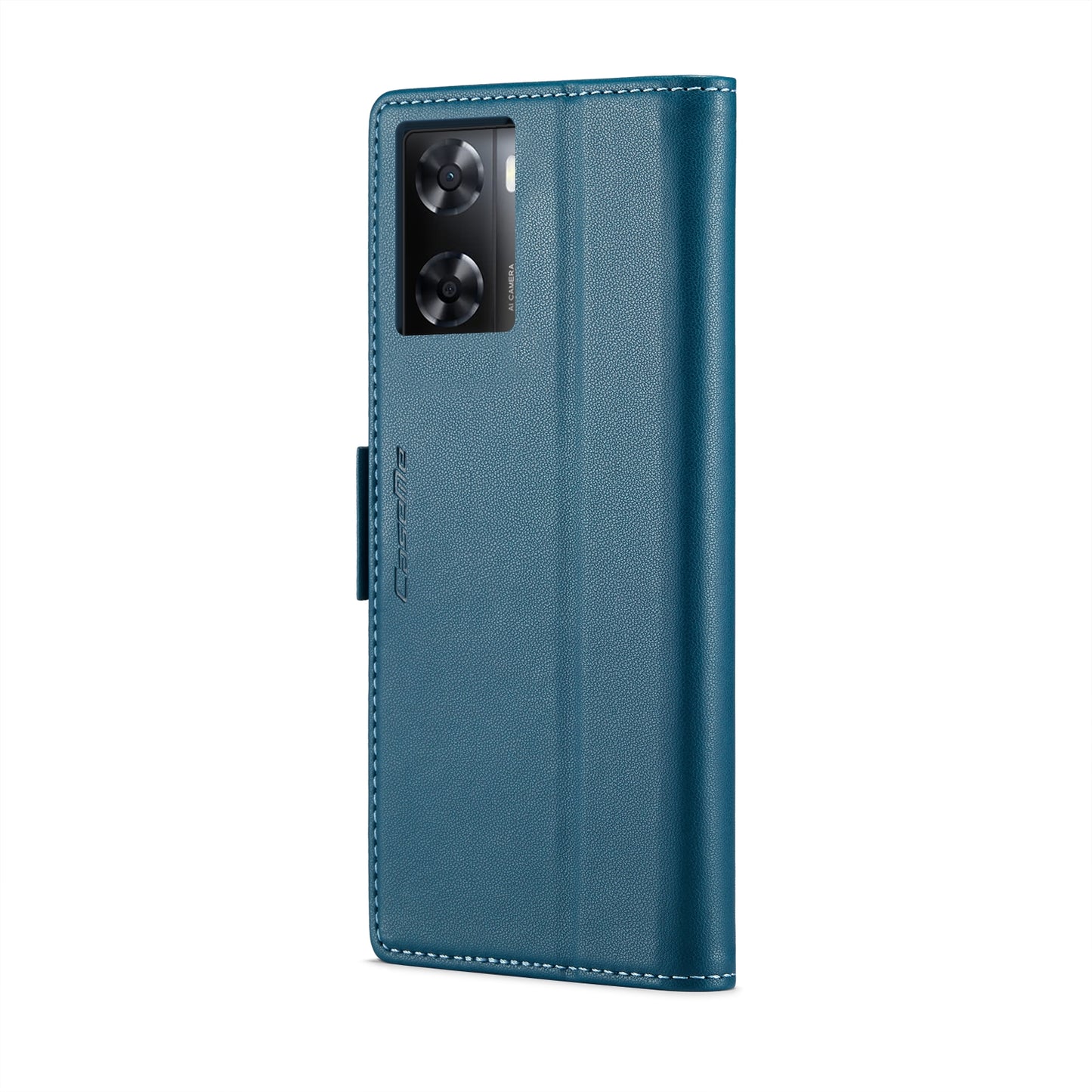 OPPO A57e 4G Leather Wallet Case - RFID Blocking, Stand Function, Card Slots