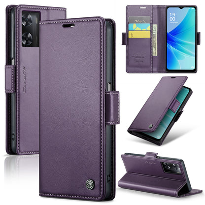 OPPO A77 4G Leather Wallet Case - RFID Blocking, Stand Function, Card Slots