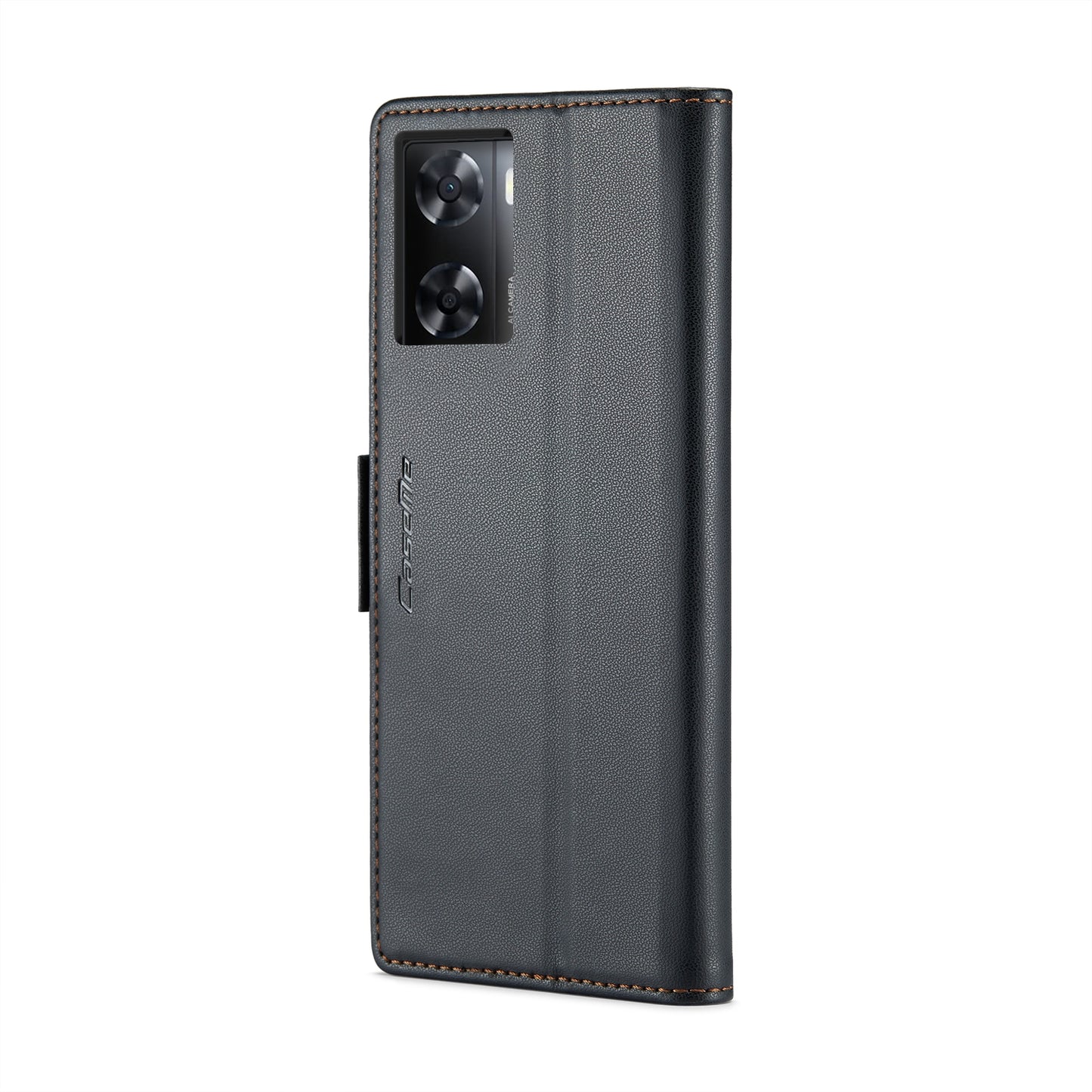 OPPO A77s Leather Wallet Case - RFID Blocking, Stand Function, Card Slots