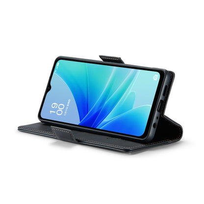 OPPO A77s Leather Wallet Case - RFID Blocking, Stand Function, Card Slots