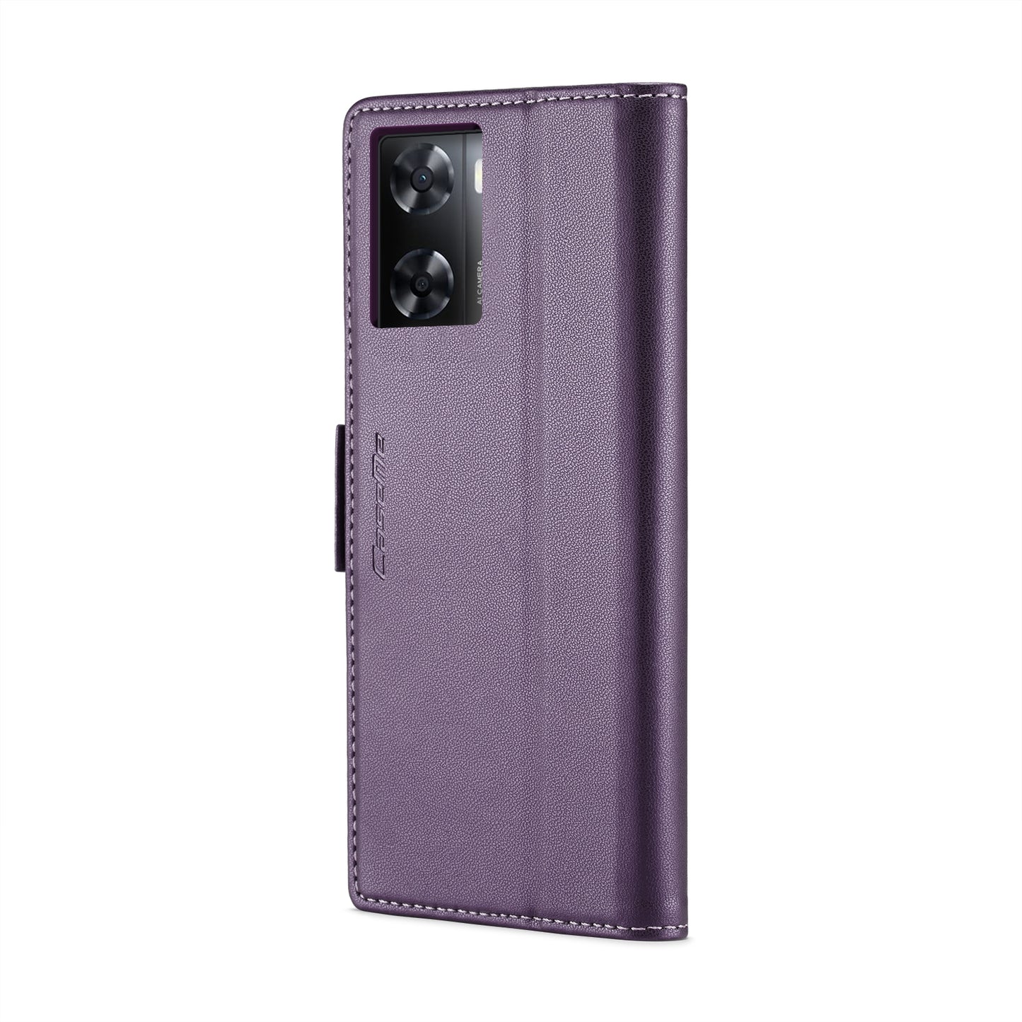 OPPO A77s Leather Wallet Case - RFID Blocking, Stand Function, Card Slots