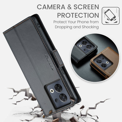 OPPO Reno8 Pro 5G Leather Wallet Case - RFID Blocking, Stand Function, Card Slots