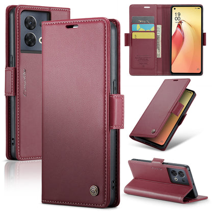 OPPO Reno8 Pro 5G Leather Wallet Case - RFID Blocking, Stand Function, Card Slots