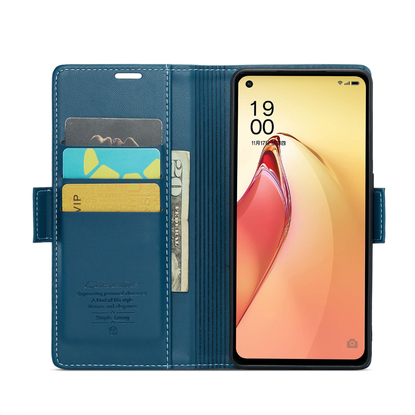 OPPO Reno8 Pro 5G Leather Wallet Case - RFID Blocking, Stand Function, Card Slots