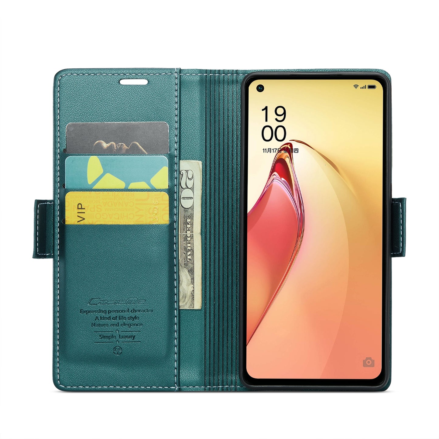 OPPO Reno8 Pro 5G Leather Wallet Case - RFID Blocking, Stand Function, Card Slots