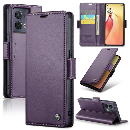 OPPO Reno8 Pro 5G Leather Wallet Case - RFID Blocking, Stand Function, Card Slots