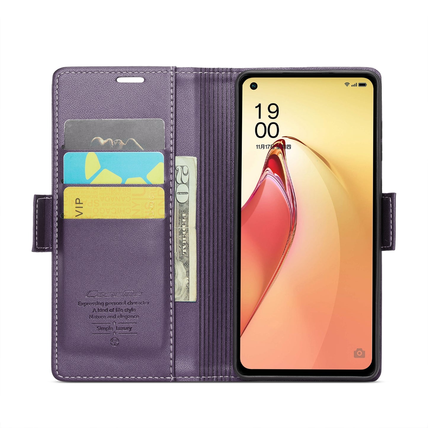 OPPO Reno8 Pro 5G Leather Wallet Case - RFID Blocking, Stand Function, Card Slots