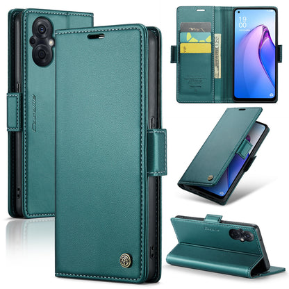 OPPO Reno7 Z/Reno7 Lite Leather Wallet Case - RFID Blocking, Stand Function, Card Slots