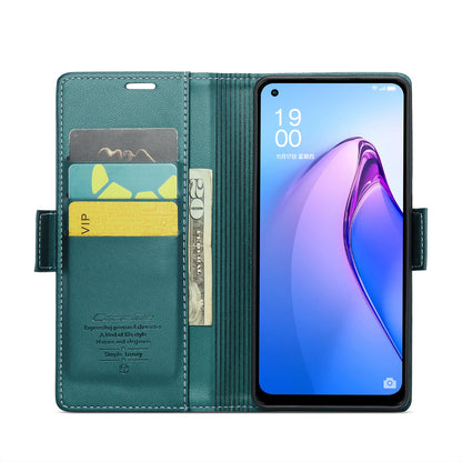 OPPO Reno7 Z/Reno7 Lite Leather Wallet Case - RFID Blocking, Stand Function, Card Slots
