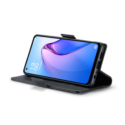 OPPO Reno8 Lite Leather Wallet Case - RFID Blocking, Stand Function, Card Slots