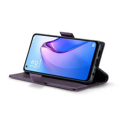 OPPO Reno8 Lite Leather Wallet Case - RFID Blocking, Stand Function, Card Slots