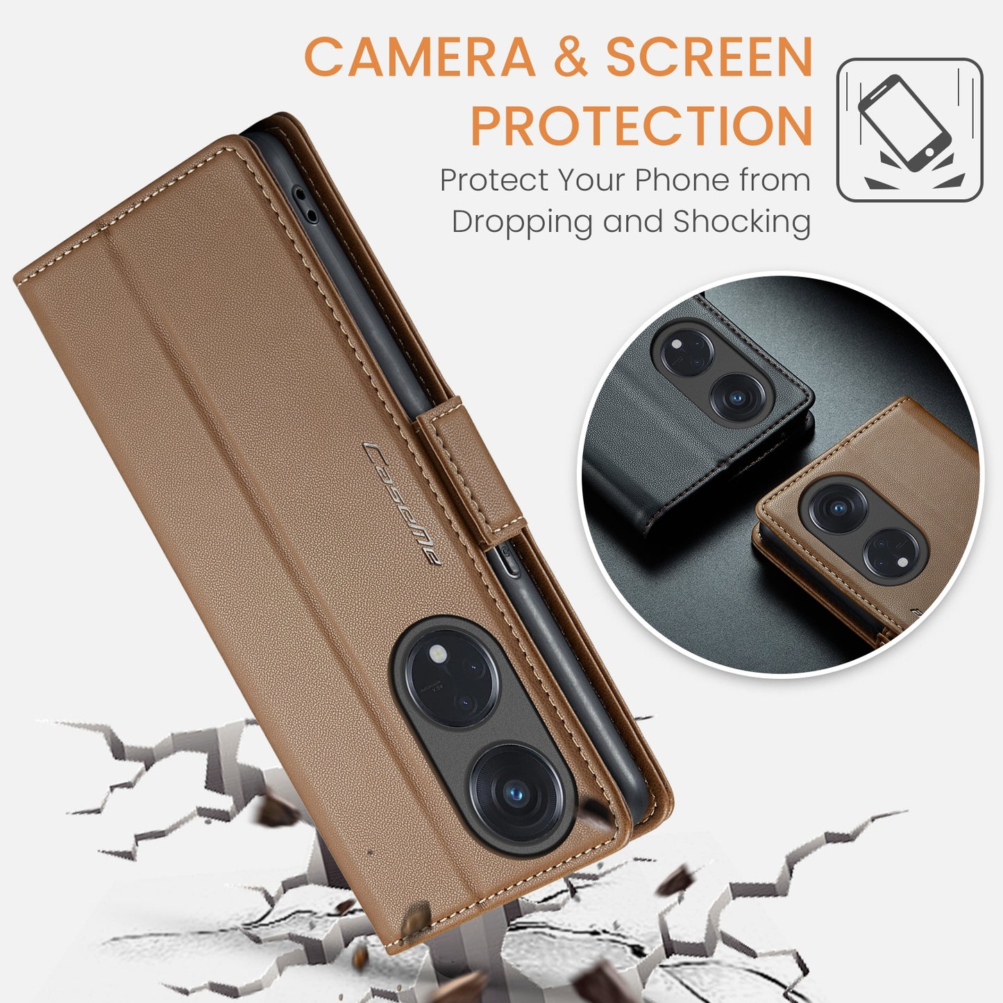 OPPO Reno8 T 5G  Leather Wallet Case - RFID Blocking, Stand Function, Card Slots