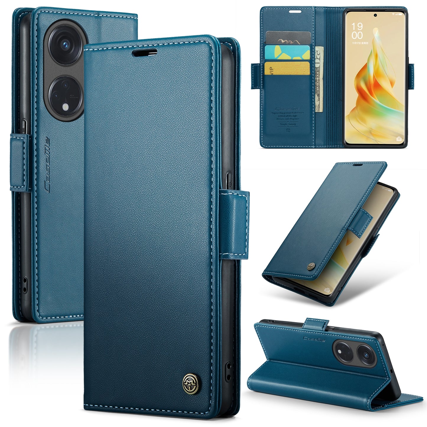 OPPO Reno8 T 5G  Leather Wallet Case - RFID Blocking, Stand Function, Card Slots