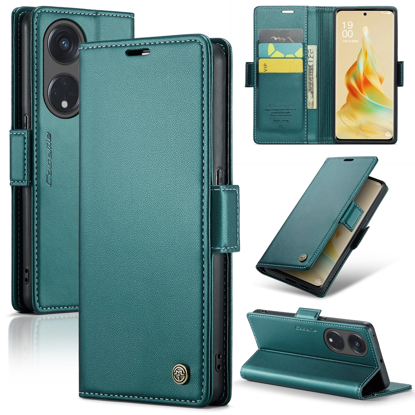 OPPO Reno8 T 5G  Leather Wallet Case - RFID Blocking, Stand Function, Card Slots