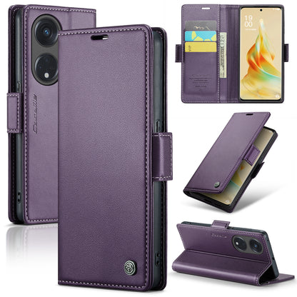 OPPO Reno8 T 5G  Leather Wallet Case - RFID Blocking, Stand Function, Card Slots