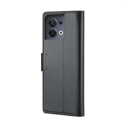OPPO Reno8 5G Leather Wallet Case - RFID Blocking, Stand Function, Card Slots