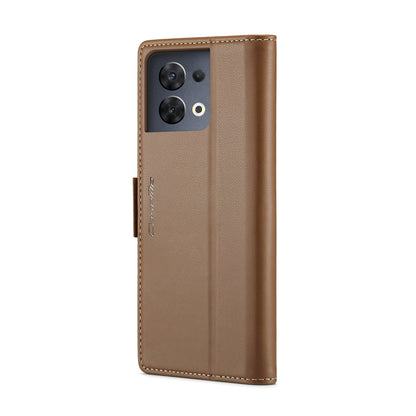 OPPO Reno8 5G Leather Wallet Case - RFID Blocking, Stand Function, Card Slots