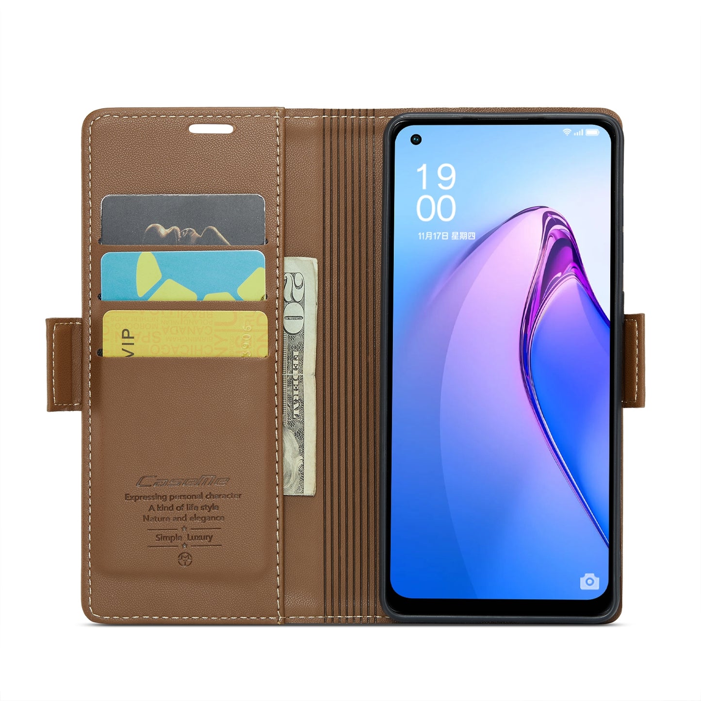 OPPO Reno8 5G Leather Wallet Case - RFID Blocking, Stand Function, Card Slots
