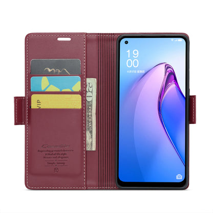 OPPO Reno8 5G Leather Wallet Case - RFID Blocking, Stand Function, Card Slots