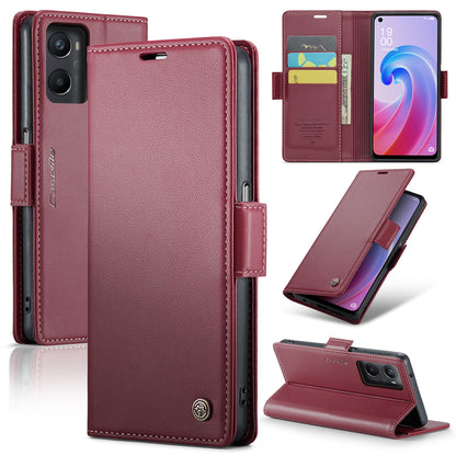 OPPO A36 4G Leather Wallet Case - RFID Blocking, Stand Function, Card Slots