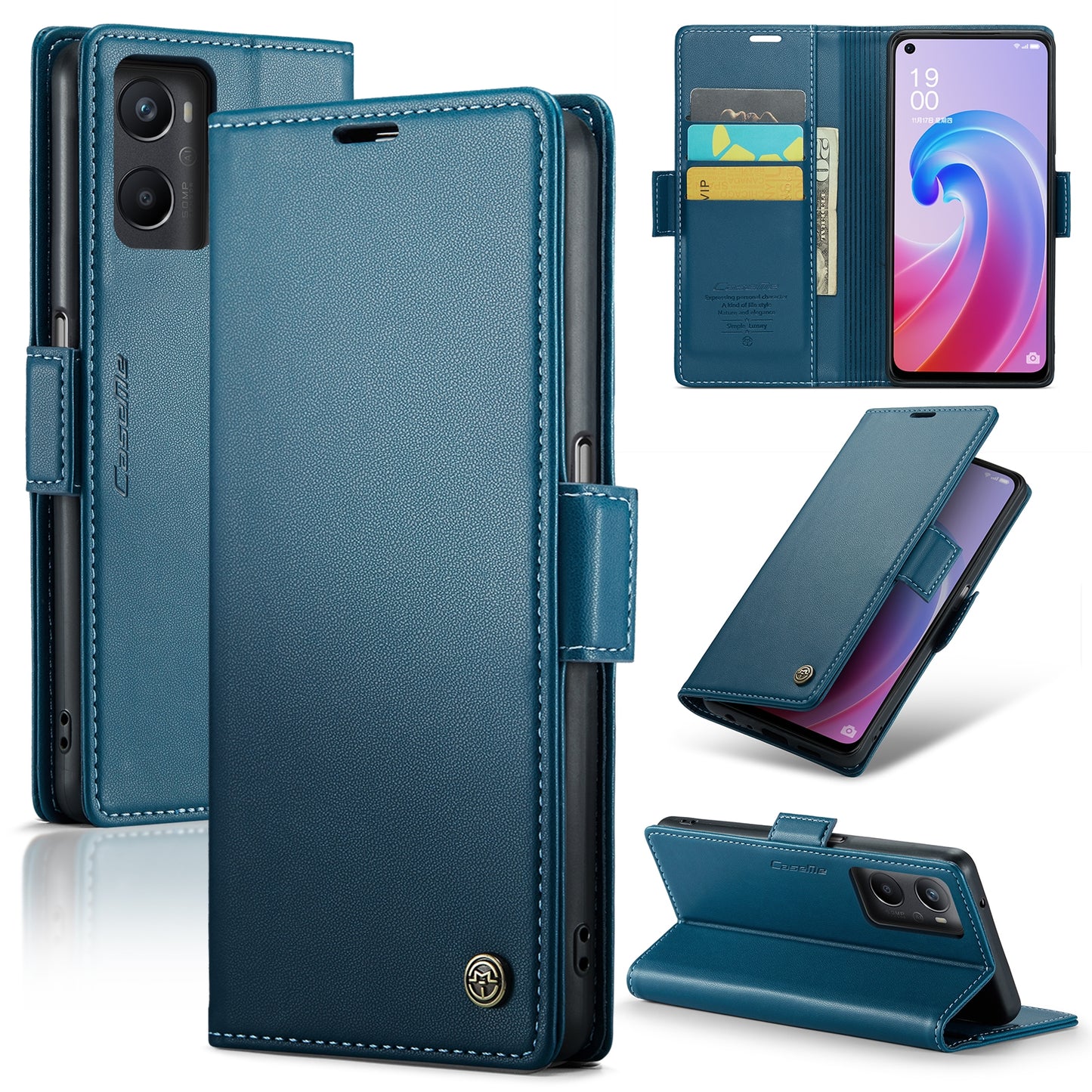 OPPO A36 4G Leather Wallet Case - RFID Blocking, Stand Function, Card Slots