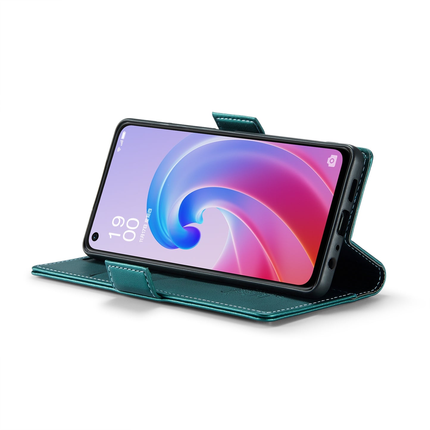 OPPO A76 4G Leather Wallet Case - RFID Blocking, Stand Function, Card Slots