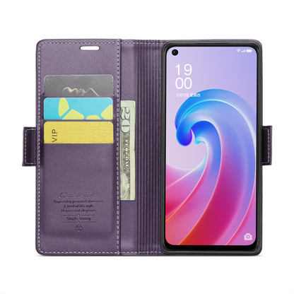 OPPO A96 4G Leather Wallet Case - RFID Blocking, Stand Function, Card Slots