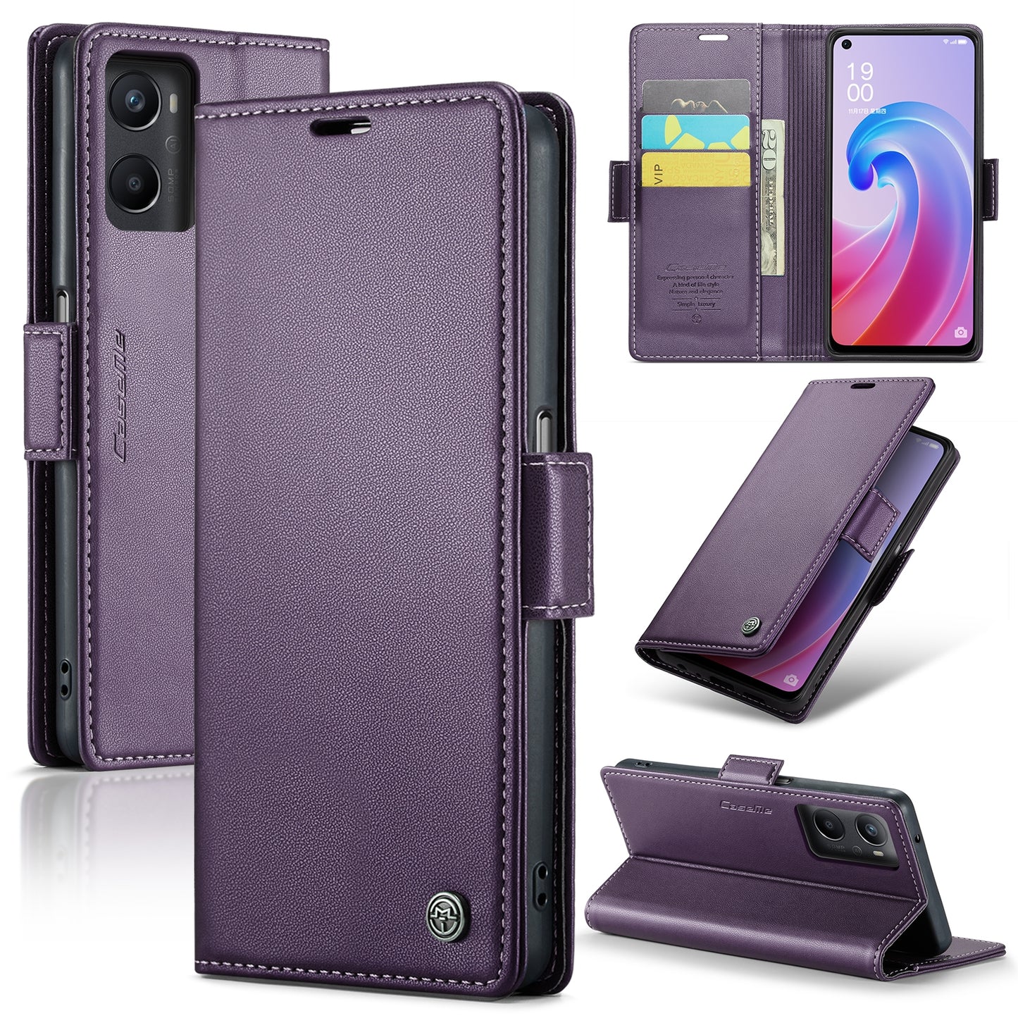 OPPO A36 4G Leather Wallet Case - RFID Blocking, Stand Function, Card Slots