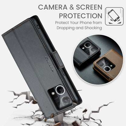 OPPO F21 Pro 4G Leather Wallet Case - RFID Blocking, Stand Function, Card Slots