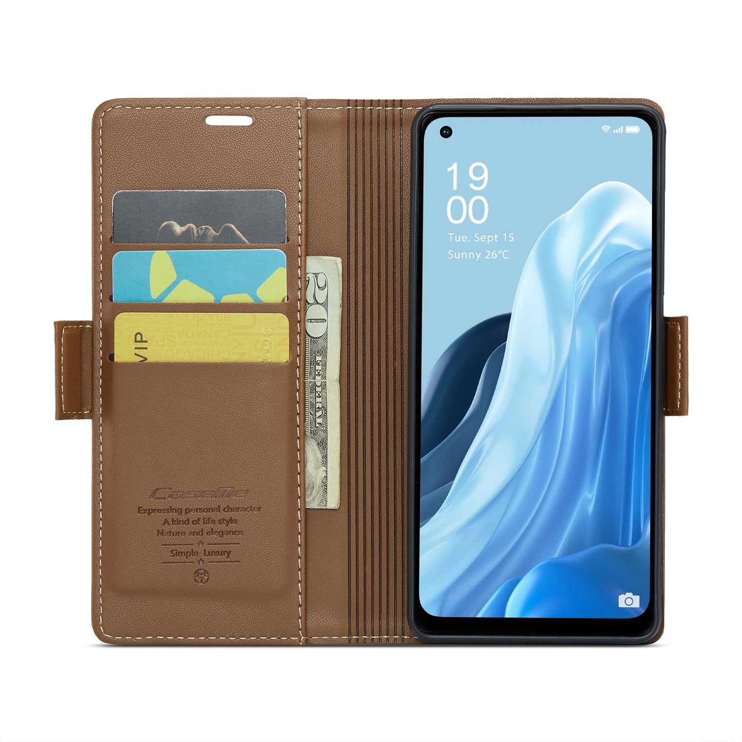 OPPO Reno7 4G Leather Wallet Case - RFID Blocking, Stand Function, Card Slots