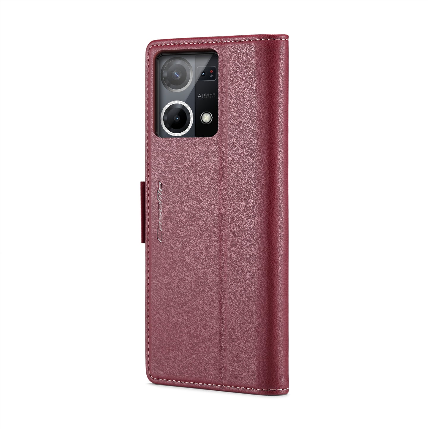 OPPO Reno8 4G Leather Wallet Case - RFID Blocking, Stand Function, Card Slots