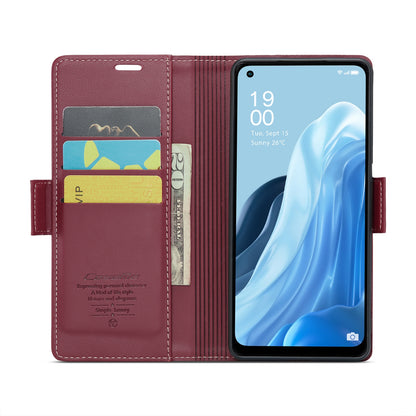 OPPO Reno7 4G Leather Wallet Case - RFID Blocking, Stand Function, Card Slots