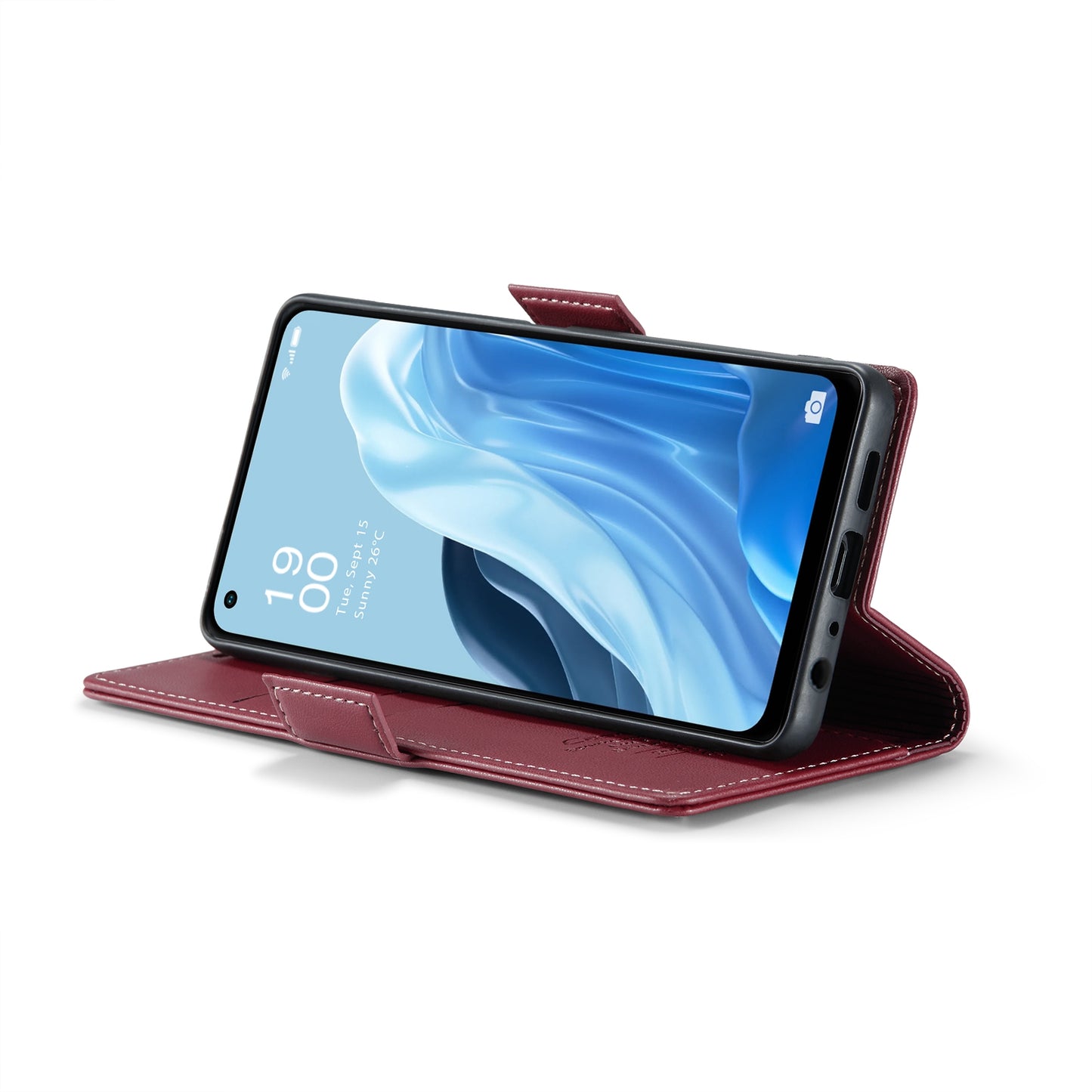 OPPO Reno7 4G Leather Wallet Case - RFID Blocking, Stand Function, Card Slots