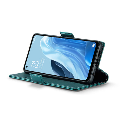 OPPO Reno7 4G Leather Wallet Case - RFID Blocking, Stand Function, Card Slots