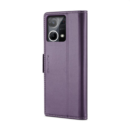 OPPO Reno7 4G Leather Wallet Case - RFID Blocking, Stand Function, Card Slots