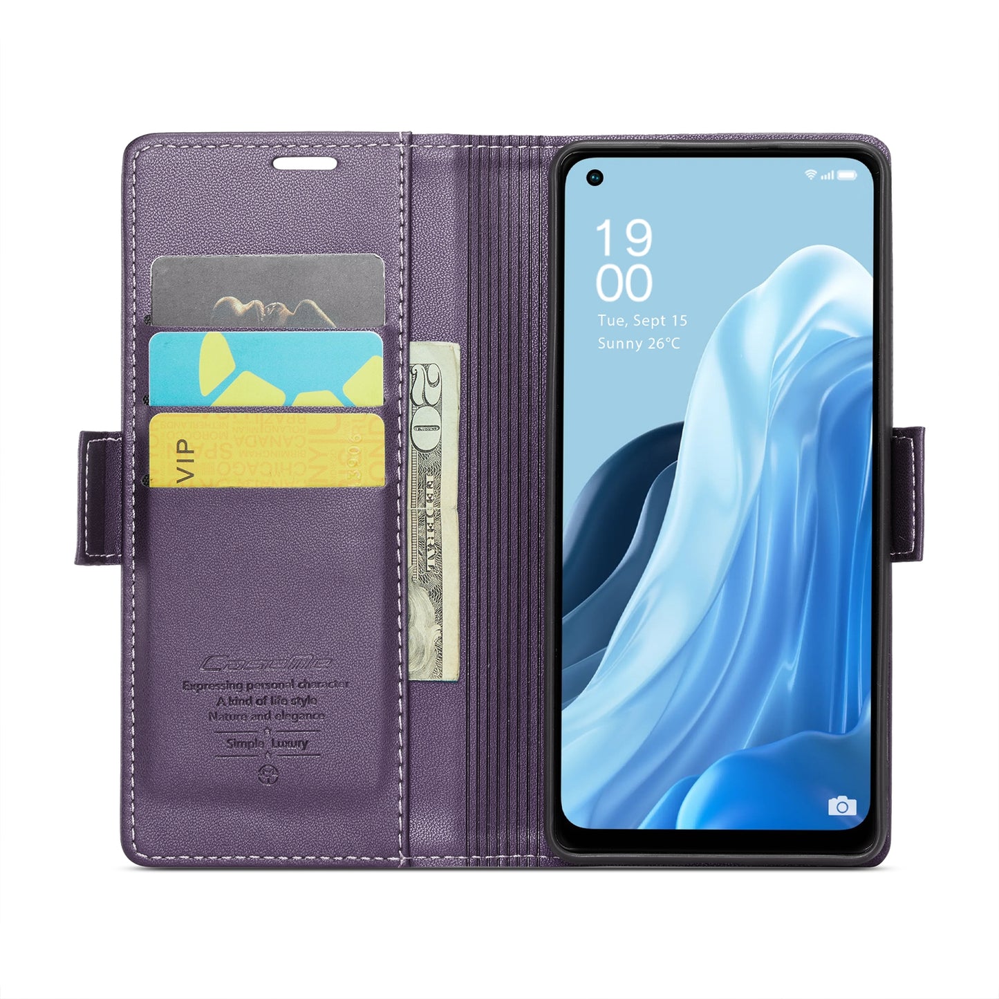 OPPO Reno7 4G Leather Wallet Case - RFID Blocking, Stand Function, Card Slots