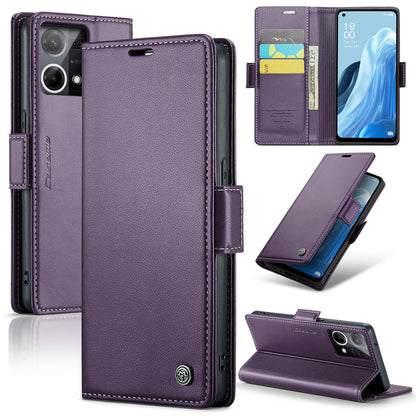 OPPO F21 Pro 4G Leather Wallet Case - RFID Blocking, Stand Function, Card Slots