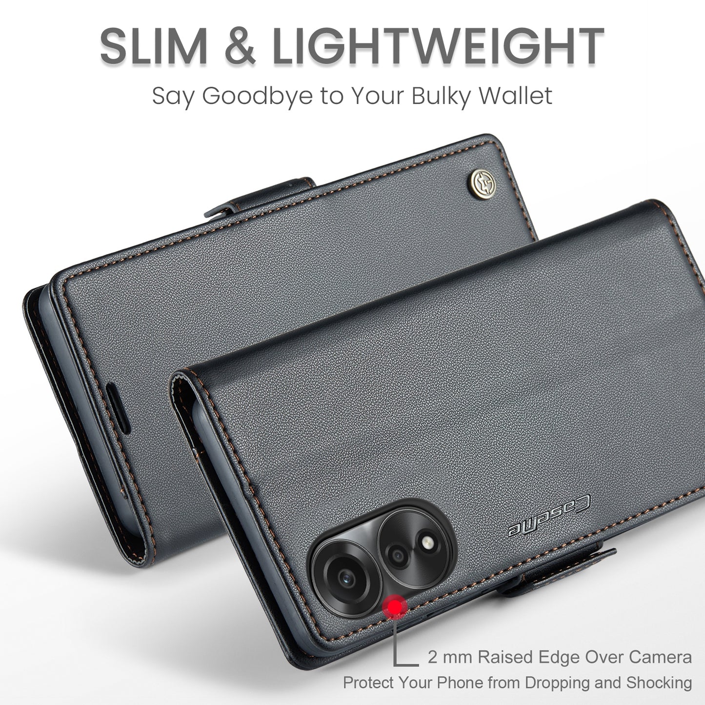 OPPO A78 4G Leather Wallet Case - RFID Blocking, Stand Function, Card Slots