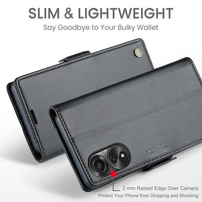 OPPO A78 4G Leather Wallet Case - RFID Blocking, Stand Function, Card Slots