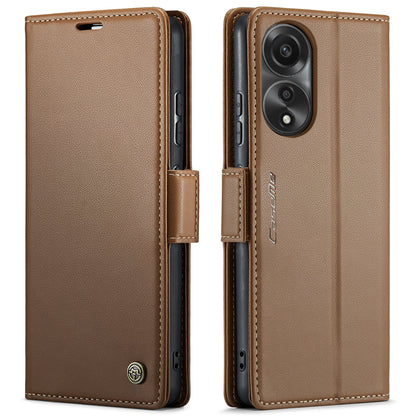 OPPO A78 4G Leather Wallet Case - RFID Blocking, Stand Function, Card Slots