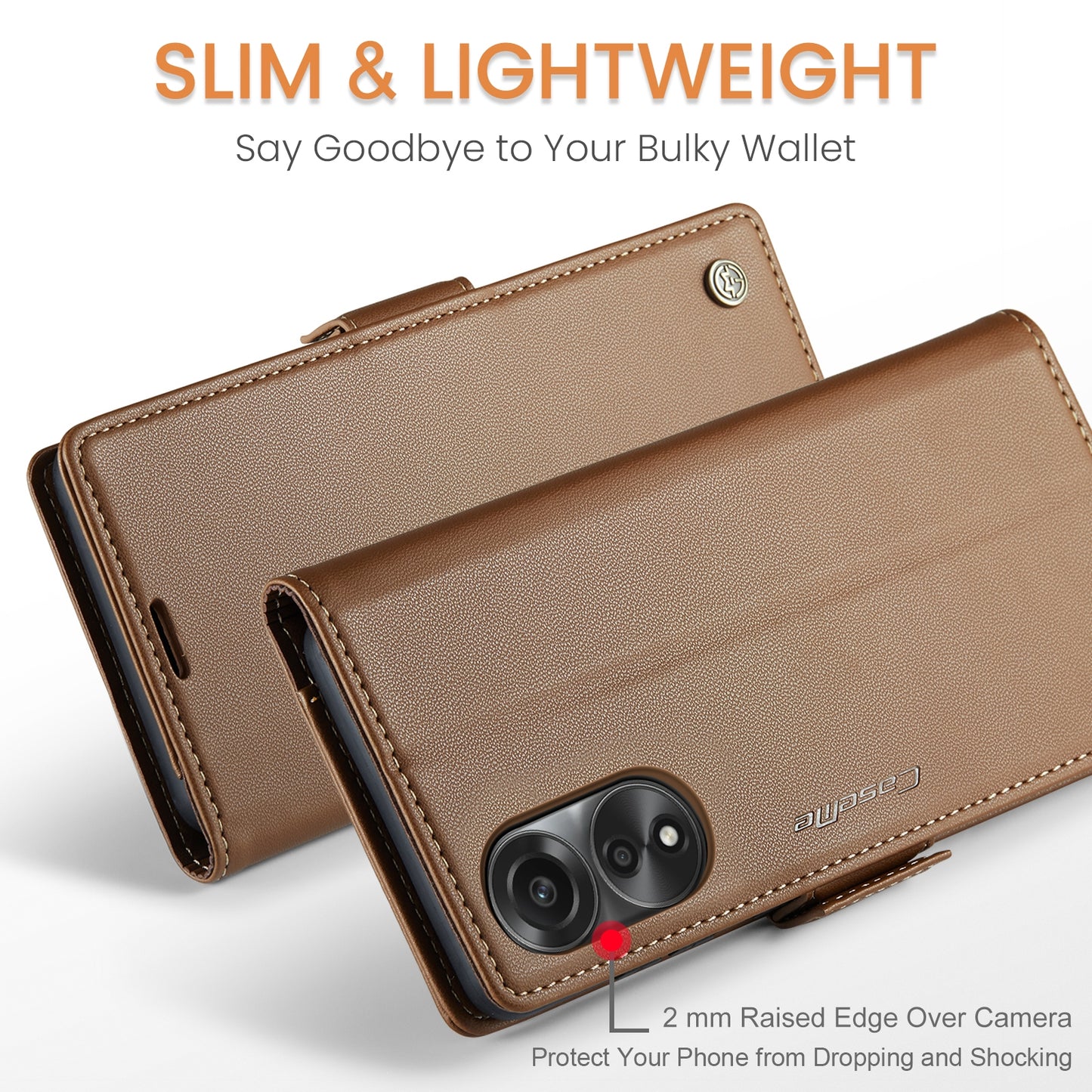 OPPO A78 4G Leather Wallet Case - RFID Blocking, Stand Function, Card Slots