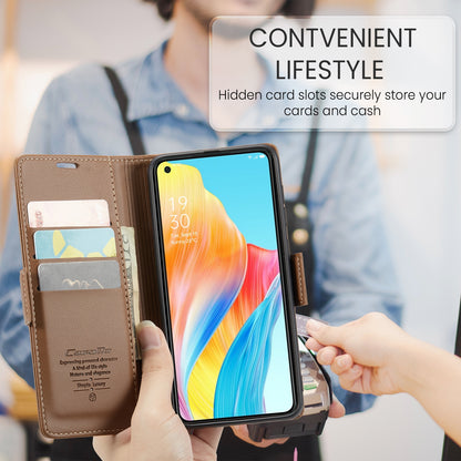 OPPO A78 4G Leather Wallet Case - RFID Blocking, Stand Function, Card Slots