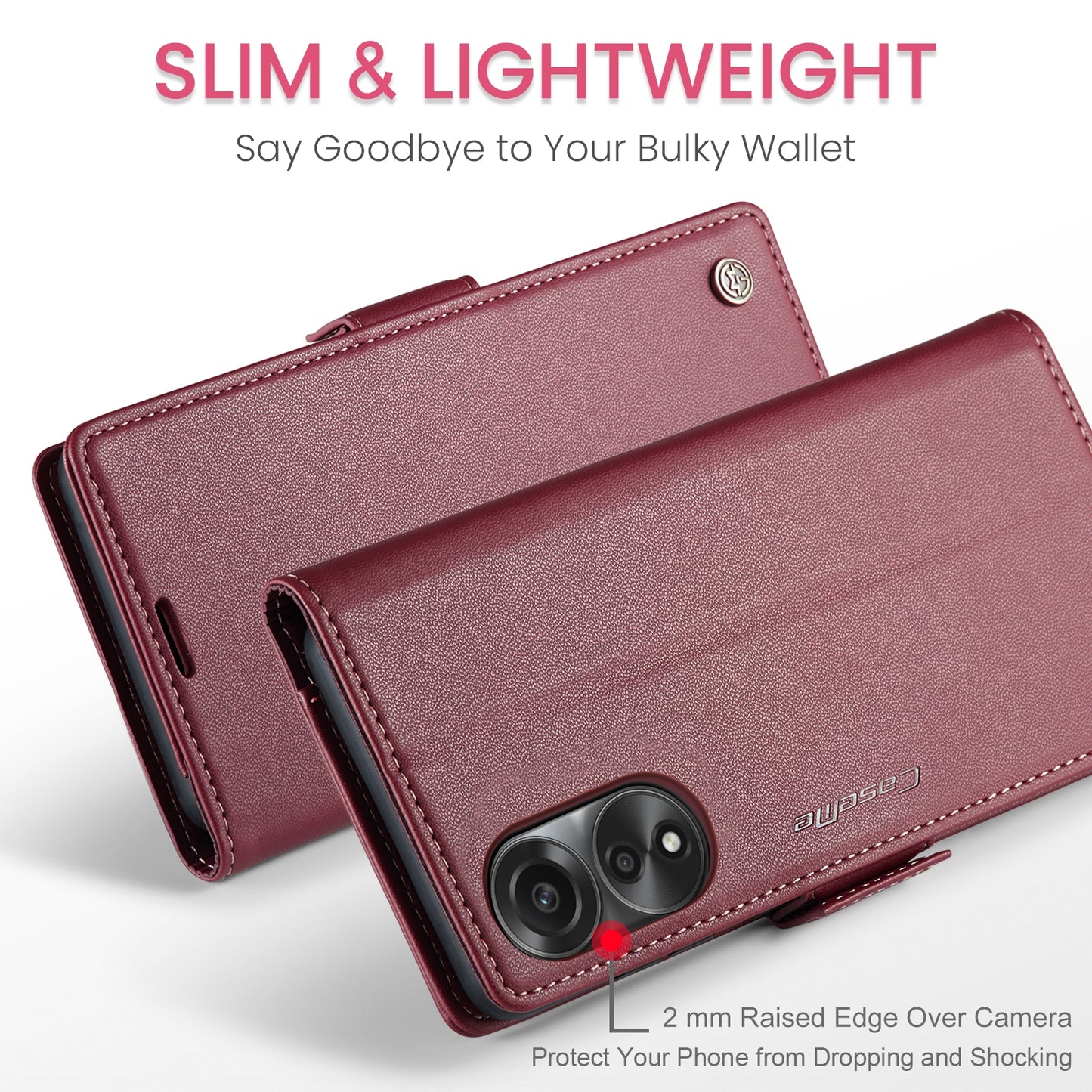OPPO A78 4G Leather Wallet Case - RFID Blocking, Stand Function, Card Slots