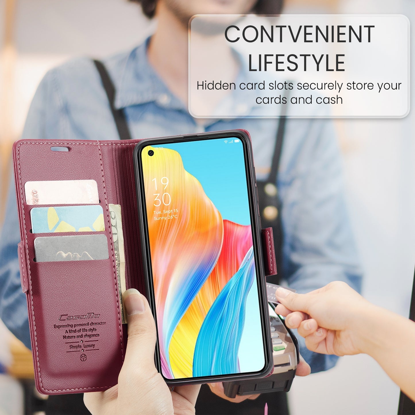 OPPO A78 4G Leather Wallet Case - RFID Blocking, Stand Function, Card Slots