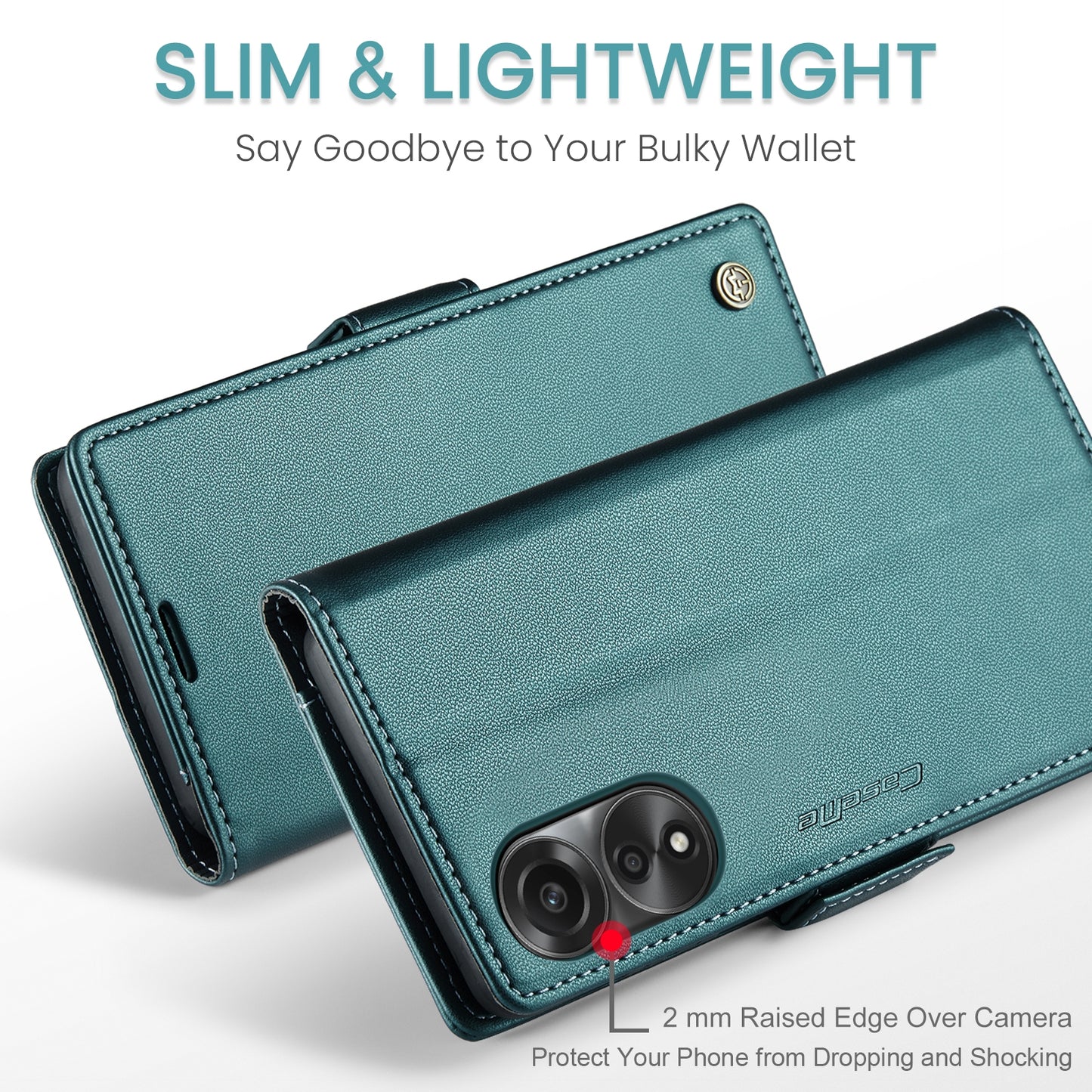 OPPO A78 4G Leather Wallet Case - RFID Blocking, Stand Function, Card Slots