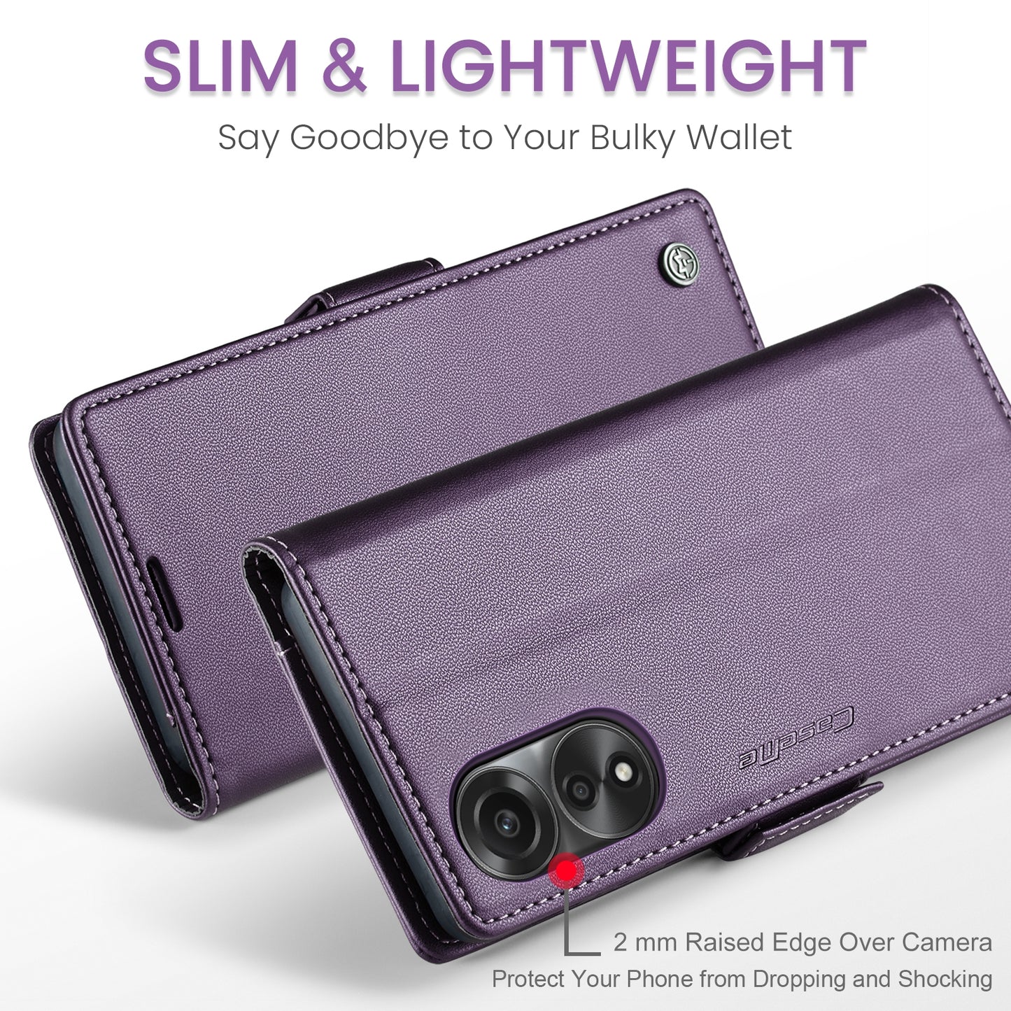 OPPO A78 4G Leather Wallet Case - RFID Blocking, Stand Function, Card Slots