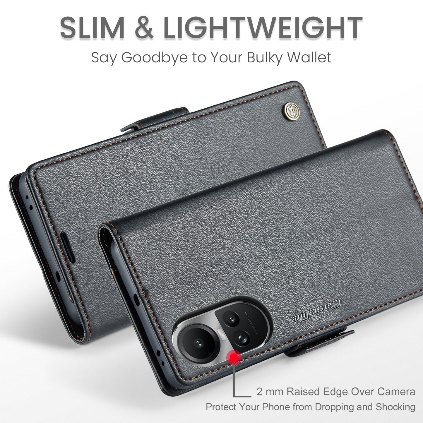 OPPO Reno10 5G／Reno10 Pro Leather Wallet Case - RFID Blocking, Stand Function, Card Slots